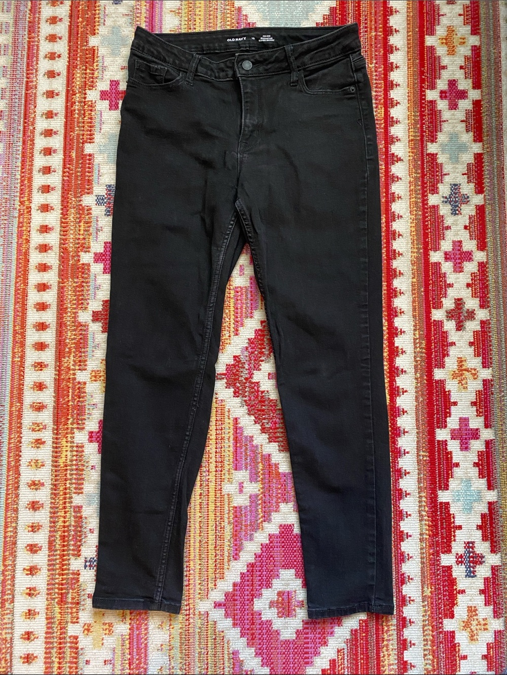 Old Navy Mid-Rise Black Rockstar Super Skinny Women’s Jeans
